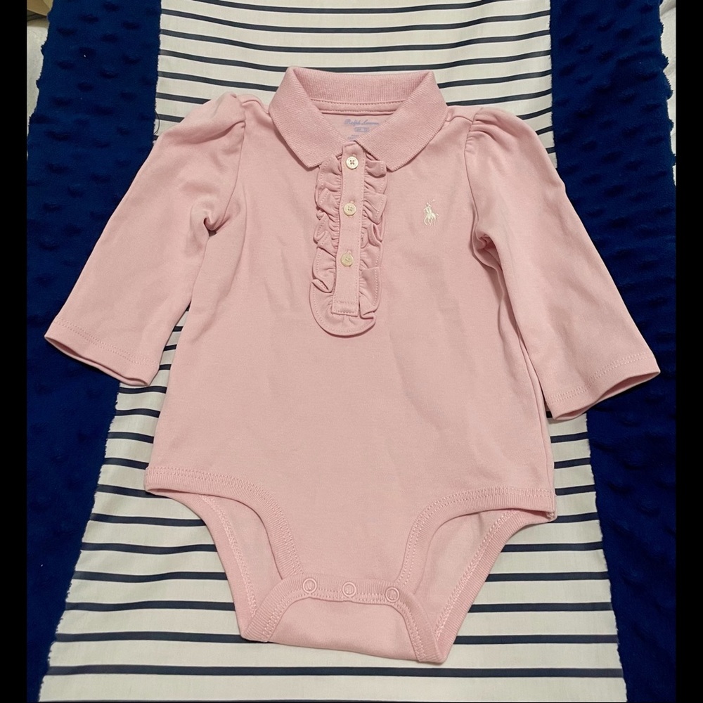 Never worn Polo Ralph Lauren Baby Bodysuit (6M) in pink
